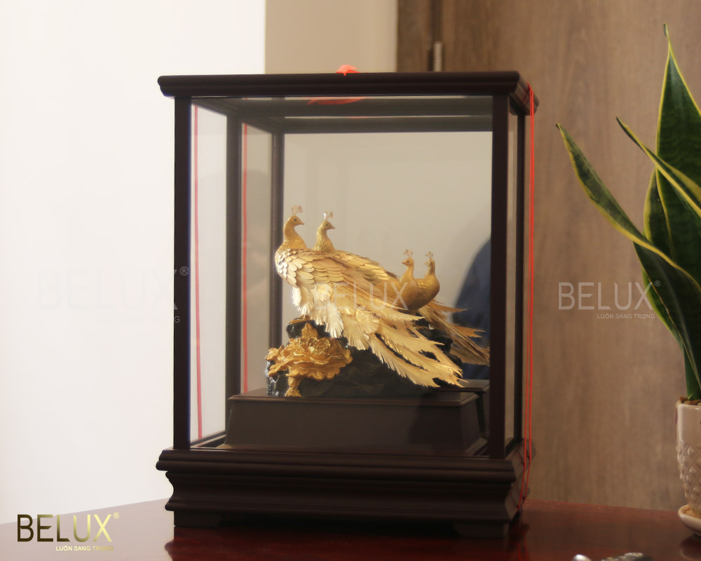 Đôi chim công dát vàng 24k