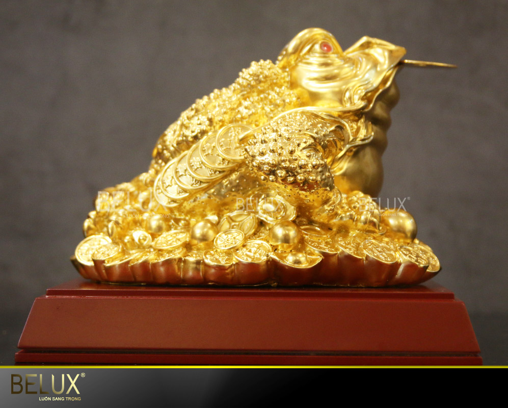Tượng Cóc Thiềm Thừ Bằng Đồng Dát Vàng 9999