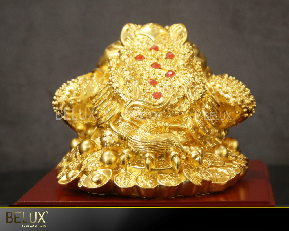 Tượng Cóc Thiềm Thừ Bằng Đồng Dát Vàng 9999