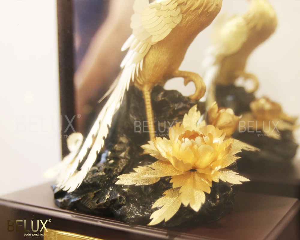 Tượng Phượng Hoàng Dát Vàng 24K (26x17x30 Cm)