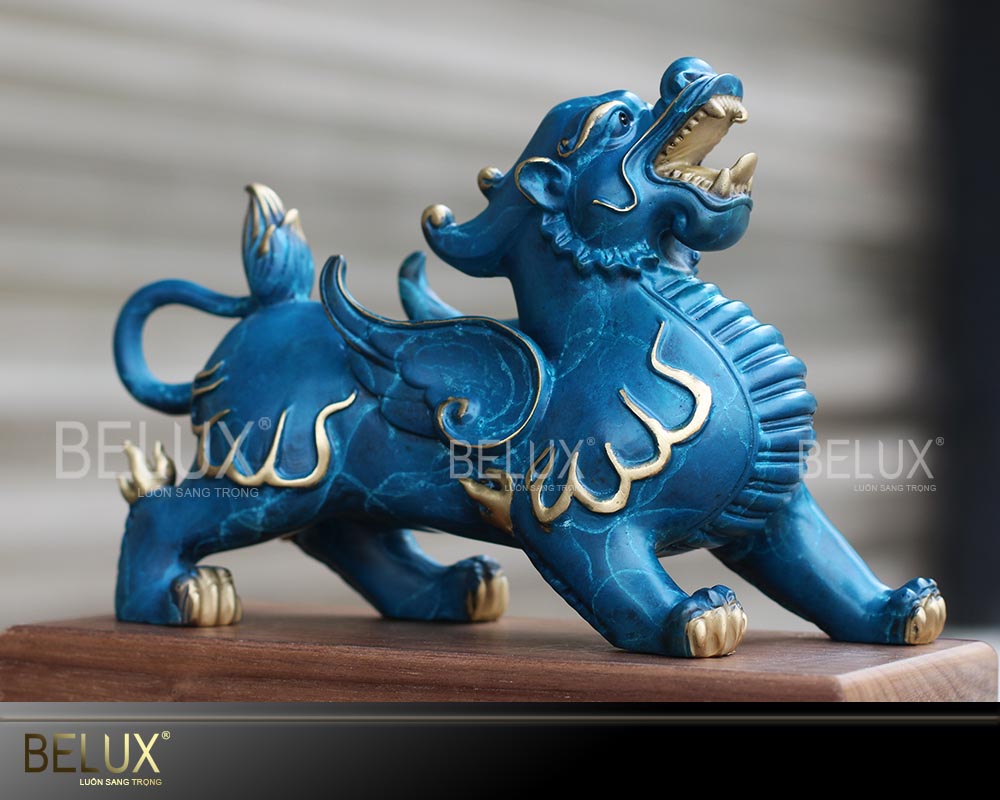 Đôi Tì Hưu bằng đồng tráng men sứ